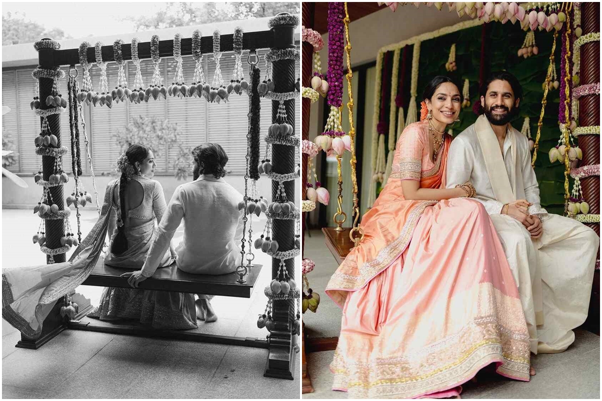 Sobhita and Naga Chaitanya at their engagement ceremony