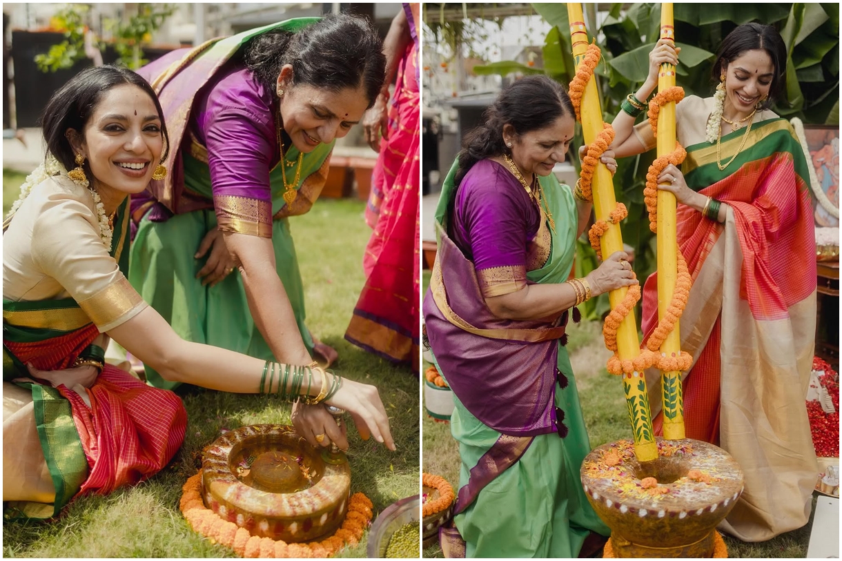 Sobhita at the Godhuma Rayi Pasupu Danchadam ceremony