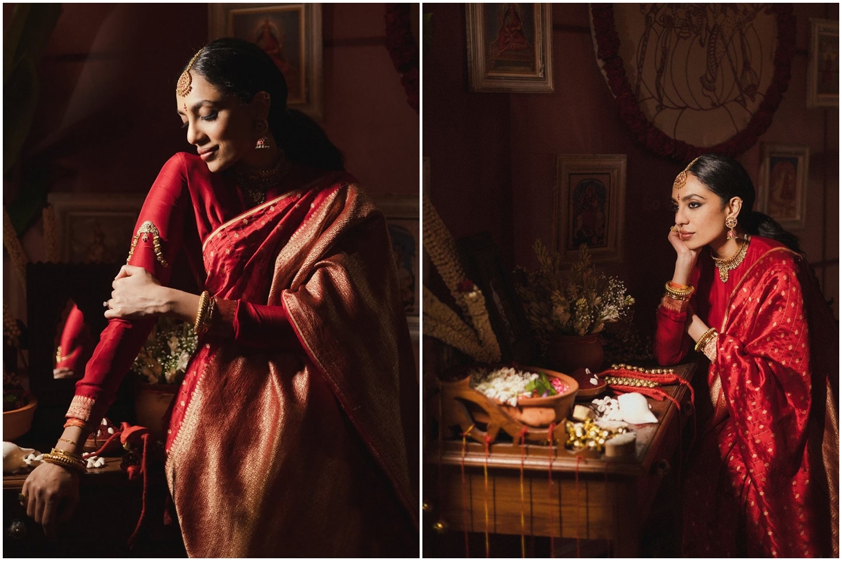 Sobhita during Pelli Kuthuru haldi ceremony